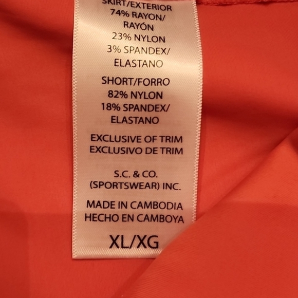 S.C. & Co. Skort Tennis Pickleball Built-in Shorts Tummy Control XL & XXL - Picture 2 of 12